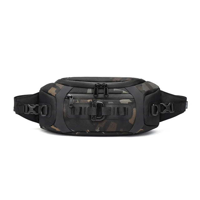 OZUKO Waist Bag Fashion Men Outdoor Sports Tactical Fanny Pack Multifunction Waterproof Male Chest Bag Mens Crossbody Bags Bum