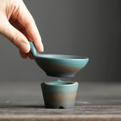 Ocean Blue Stoneware Tea Filter Ceramic Filter Screen Tea Strainer Tea Strainer Kung Fu Tea Ceremony Utensils Tea Accessories