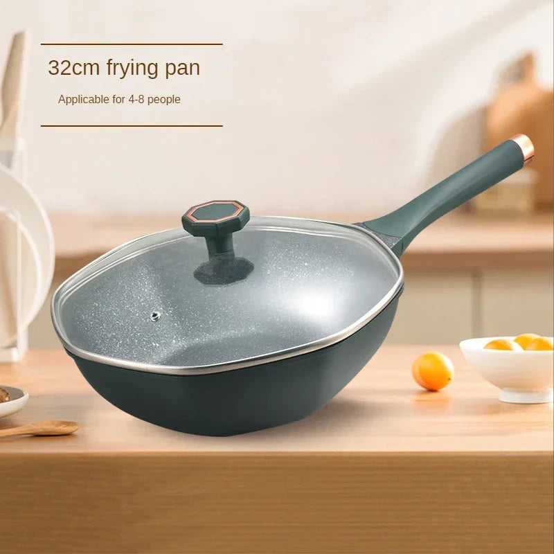 Octagonal Wok Non-stick Pot Household Egg Steak Cooking Pots Frying Pan Wok Gas Stove Induction Cooker Cookware Wok Pan