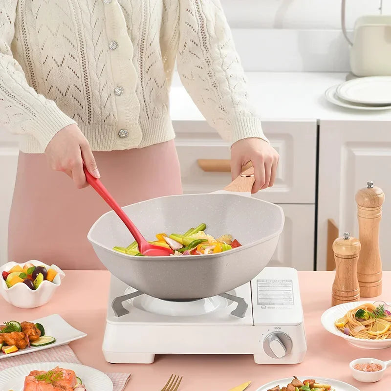 Octagonal Wok Non-stick Pot Household Egg Steak Cooking Pots Frying Pan Wok Gas Stove Induction Cooker Cookware Wok Pan