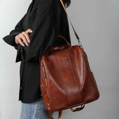 Oil Wax Leather Backpack Women Anti theft Backpacks and School Bags Large Capacity Travel Backpack Mochilas Mujer 2023 Rucksack