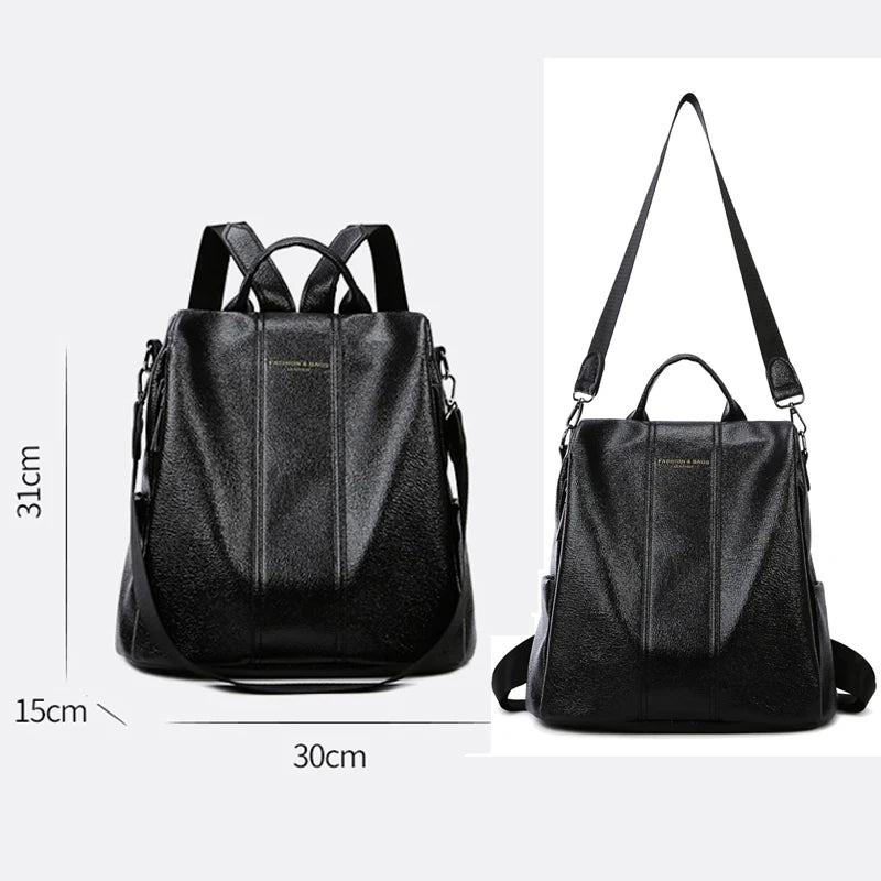 Oil Wax Leather Backpack Women Anti theft Backpacks and School Bags Large Capacity Travel Backpack Mochilas Mujer 2023 Rucksack