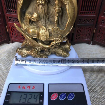 Old Birthday Star Crafts Imitation Copper Opening Feng Shui Fortune God Buddha Statue Ornaments Symbol of longevity