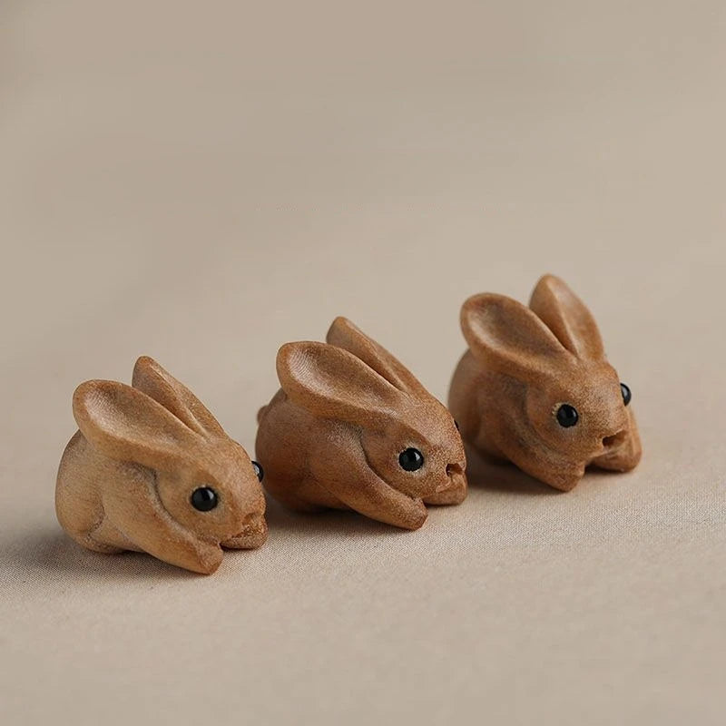 Old Mountain Sandalwood Rabbit  Multi Treasure Beads Hand String Men's Dish Play Beads Car Hanging Ornaments Wooden Hand String