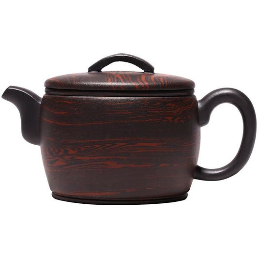 Old Purple Mud Twisted Clay Teapot, Zisha Teapot, Yixing Handmade Pot, Kung-Fu Teaware, Purple Clay Drinkware for Puer