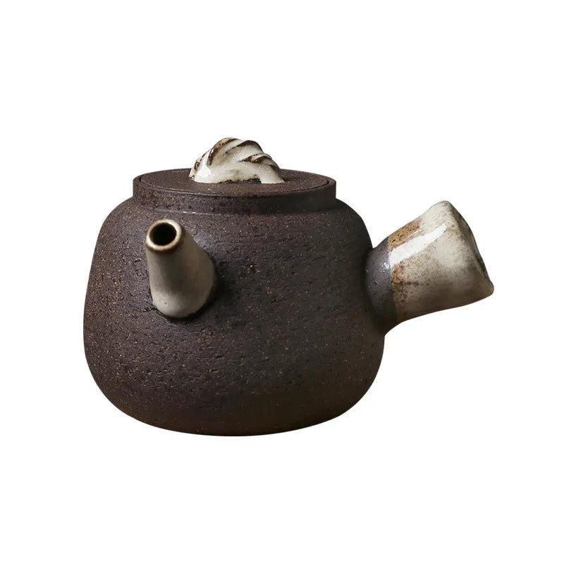 Old Rock Clay Urgent Need Pot Firewood Burning Stoneware Side Handle Pot Unglazed Japanese Kung Fu Single Teapot