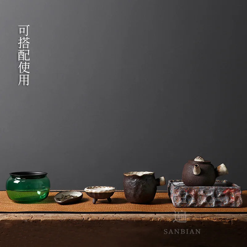 Old Rock Clay Urgent Need Pot Firewood Burning Stoneware Side Handle Pot Unglazed Japanese Kung Fu Single Teapot