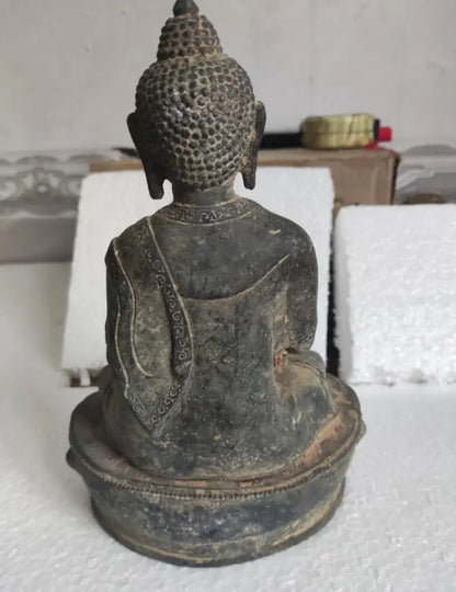 Old Tibet Buddhism Bronze Sakyamuni Shakyamuni Amitabha Buddha Statue Crafts