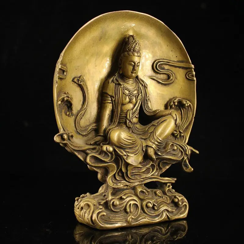 Old Tibet Buddhism Temple Bronze Free Guanyin Kuanyin Buddha Bodhisattva Statue