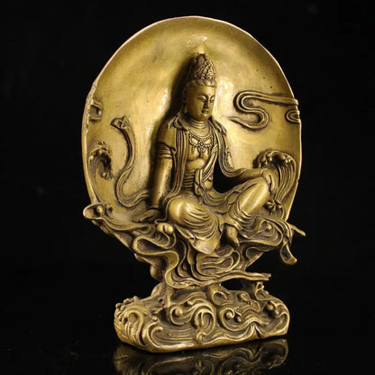 Old Tibet Buddhism Temple Bronze Free Guanyin Kuanyin Buddha Bodhisattva Statue