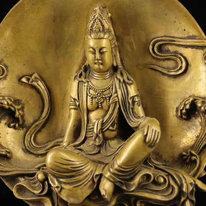 Old Tibet Buddhism Temple Bronze Free Guanyin Kuanyin Buddha Bodhisattva Statue