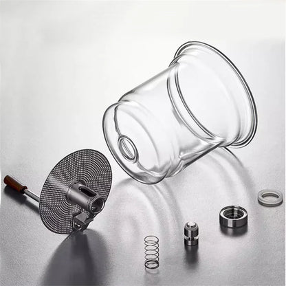 One Click Tea Separation Filtration Glass Teapots With Wood Handle Tea Water Separation Inner Container Tea Pot With Infuser