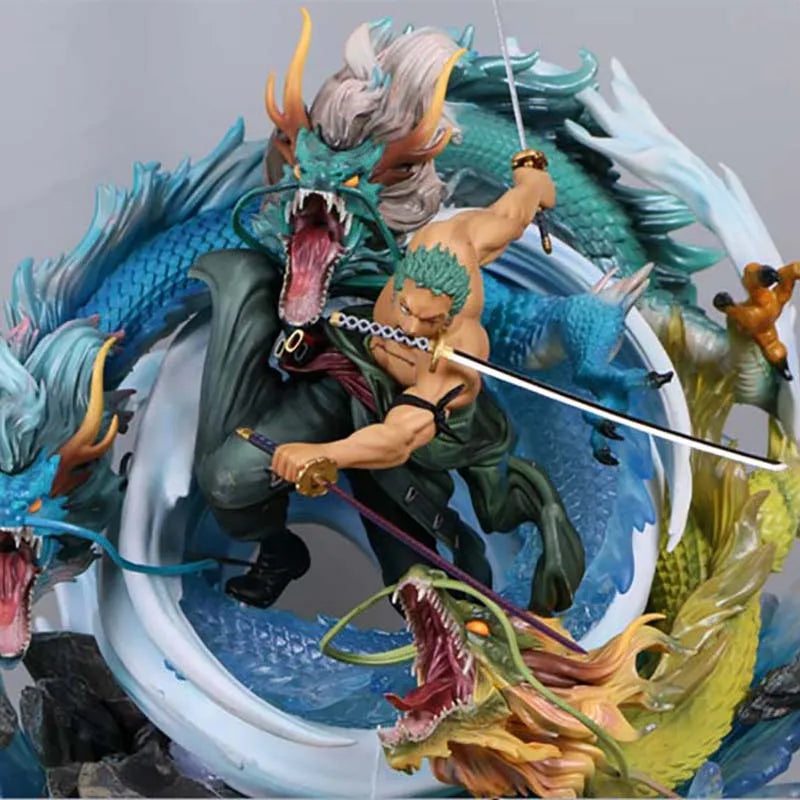 One Piece 40cm GK Roronoa Zoro Thousand World Tornado Battle Form Statue PVC anime figurine Anime Luffy Collectible Model Toys