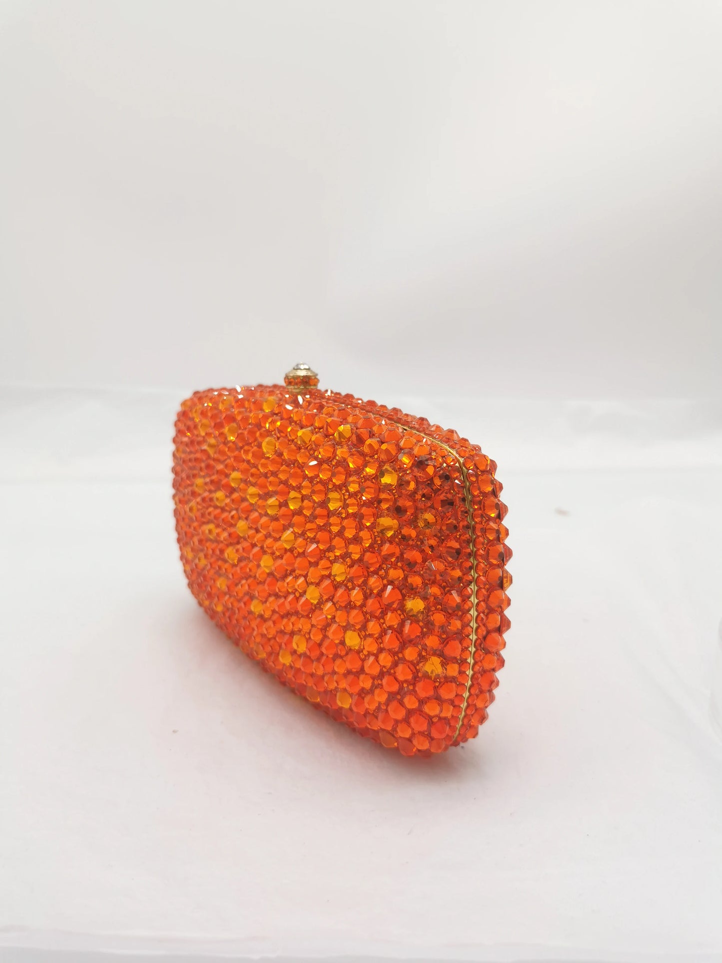 Orange Diamond Bling Diamond Women Evening Clutches Bags Formal Dinner Bridal Crystal Clutch Purses Wedding Party Lady Handbags