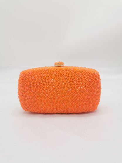 Orange Diamond Bling Diamond Women Evening Clutches Bags Formal Dinner Bridal Crystal Clutch Purses Wedding Party Lady Handbags