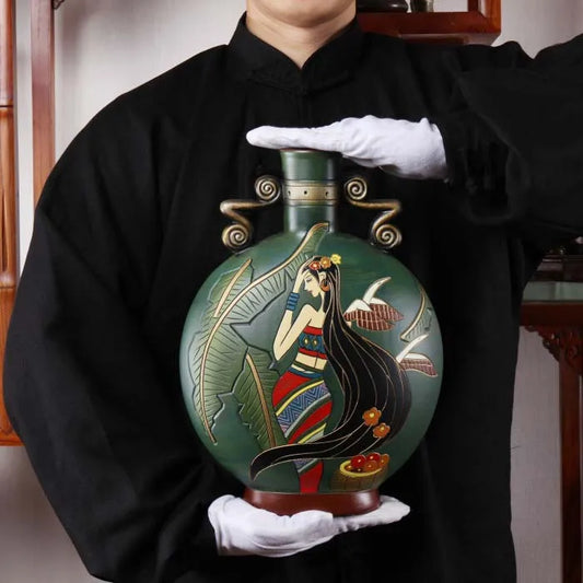 Original Aboriginal girl art HOME lobby thriving business Mascot Auspicious 3D Handicraft RU YAO CHINESE Art FENG SHUI statue