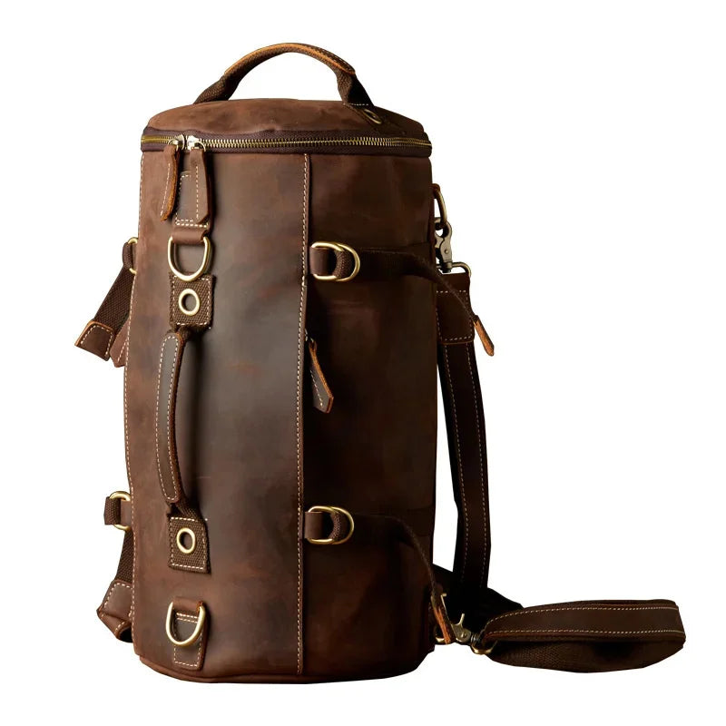 Original Handmade Soft Bag Men Male Bagpack Daypack of Genuine Leather Travel Bags Motorcycle Backpack
