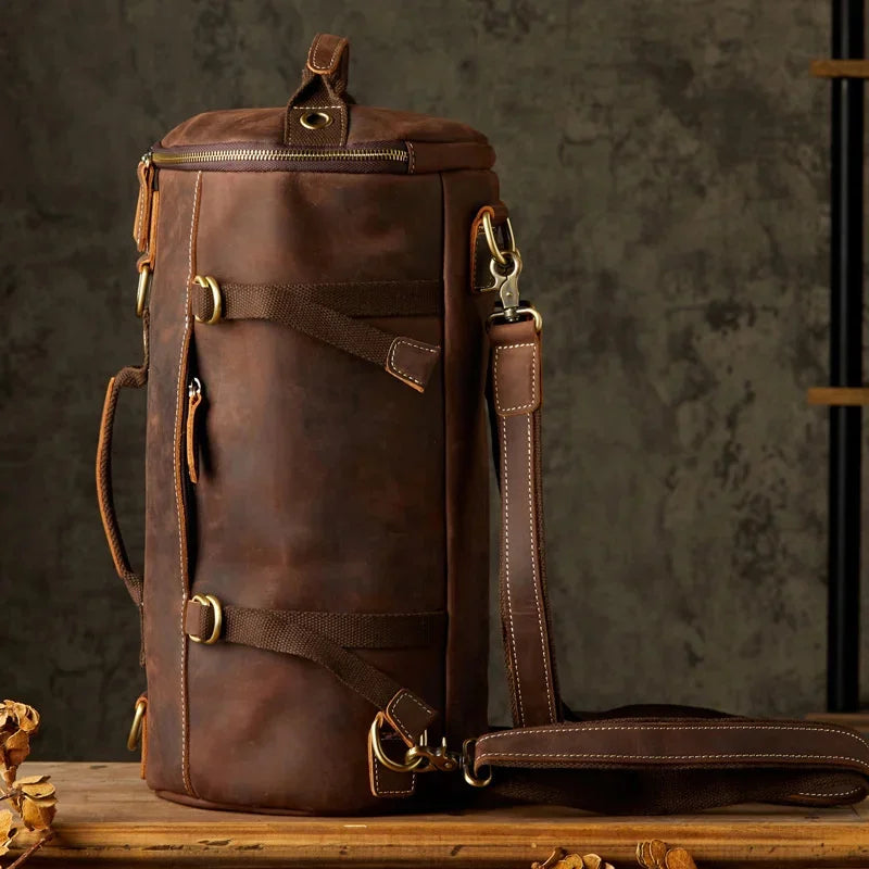Original Handmade Soft Bag Men Male Bagpack Daypack of Genuine Leather Travel Bags Motorcycle Backpack