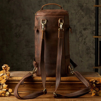 Original Handmade Soft Bag Men Male Bagpack Daypack of Genuine Leather Travel Bags Motorcycle Backpack
