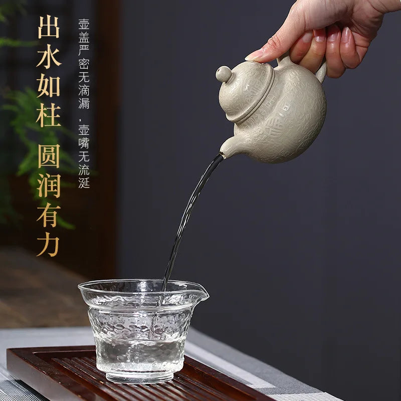 Original Yixing Clay Teapot White Segment Mud Baifu Ball Pot Teapot Gift Wholesale One Piece Dropshipping Manufacturer