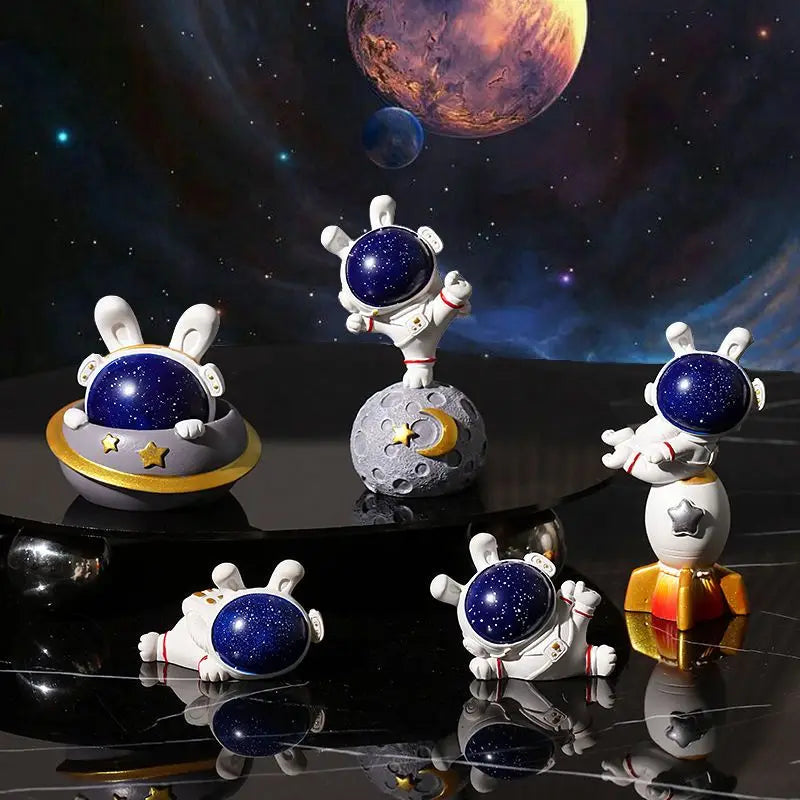 Originality Rabbit's Ears Space Astronaut Car Ornaments Bonsai Decoration Desktop Creative Trinket Home Accessories Figurines