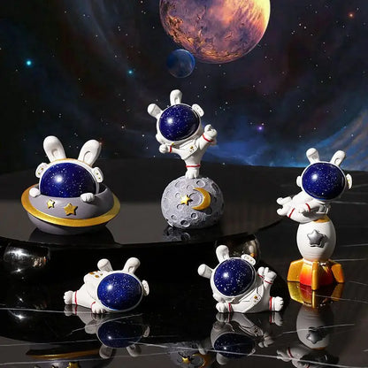 Originality Rabbit's Ears Space Astronaut Car Ornaments Bonsai Decoration Desktop Creative Trinket Home Accessories Figurines