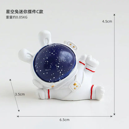 Originality Rabbit's Ears Space Astronaut Car Ornaments Bonsai Decoration Desktop Creative Trinket Home Accessories Figurines