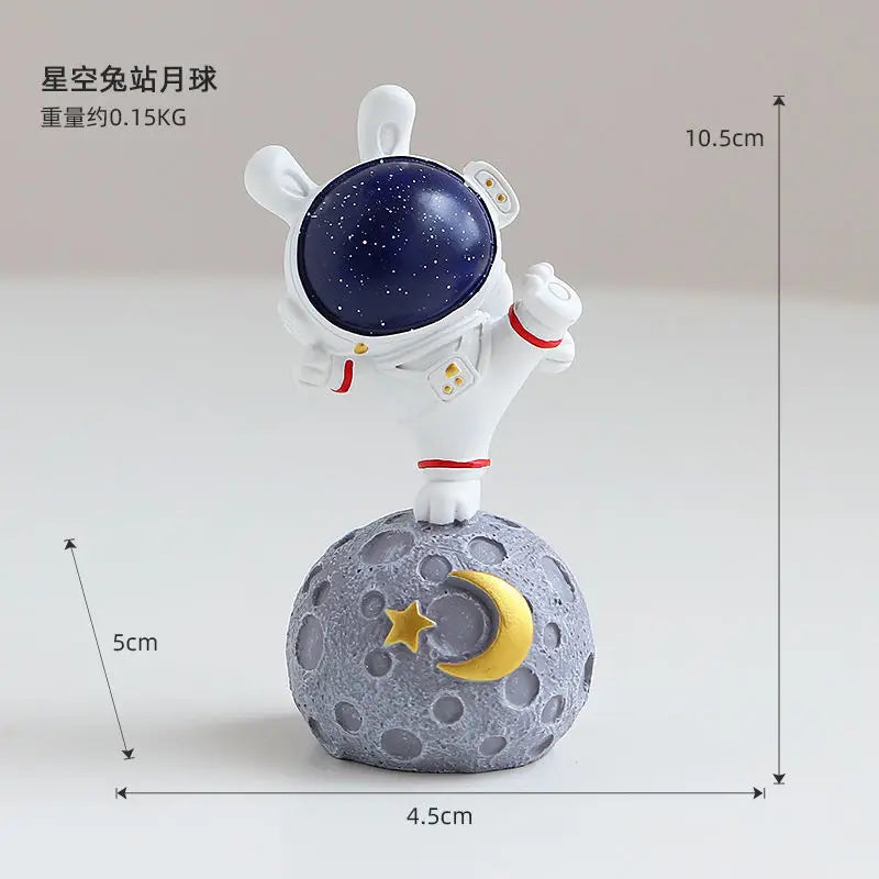 Originality Rabbit's Ears Space Astronaut Car Ornaments Bonsai Decoration Desktop Creative Trinket Home Accessories Figurines