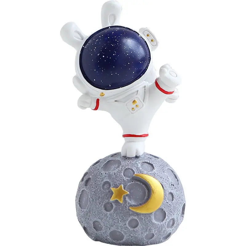 Originality Rabbit's Ears Space Astronaut Car Ornaments Bonsai Decoration Desktop Creative Trinket Home Accessories Figurines