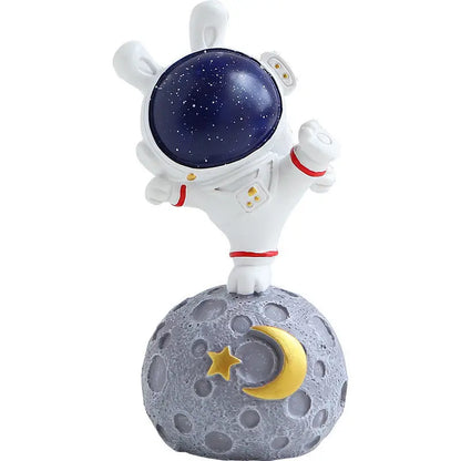 Originality Rabbit's Ears Space Astronaut Car Ornaments Bonsai Decoration Desktop Creative Trinket Home Accessories Figurines