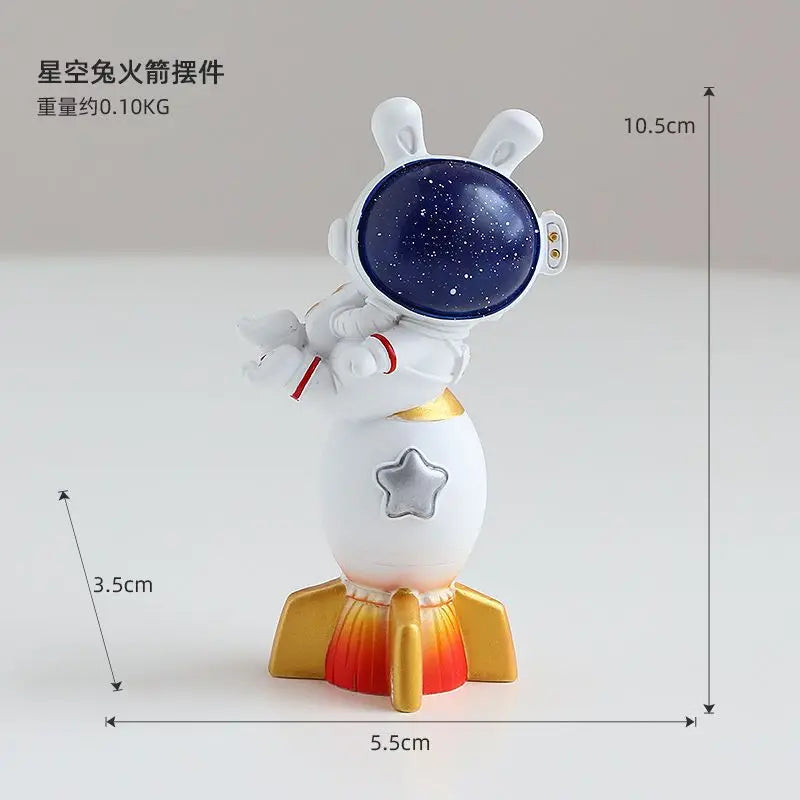 Originality Rabbit's Ears Space Astronaut Car Ornaments Bonsai Decoration Desktop Creative Trinket Home Accessories Figurines