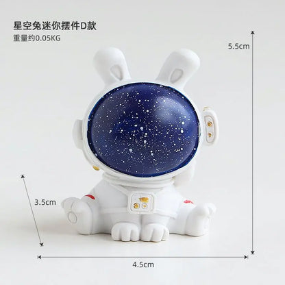 Originality Rabbit's Ears Space Astronaut Car Ornaments Bonsai Decoration Desktop Creative Trinket Home Accessories Figurines