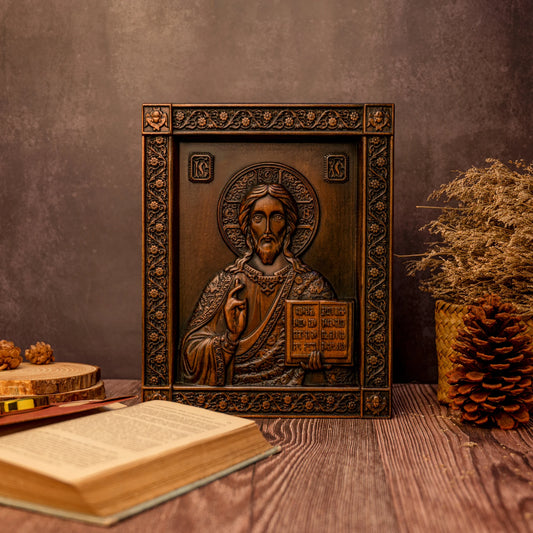 Orthodox Jesus statue wood carving plaque Catholic religious figures church wall hanging ornaments Christian Jesus statue