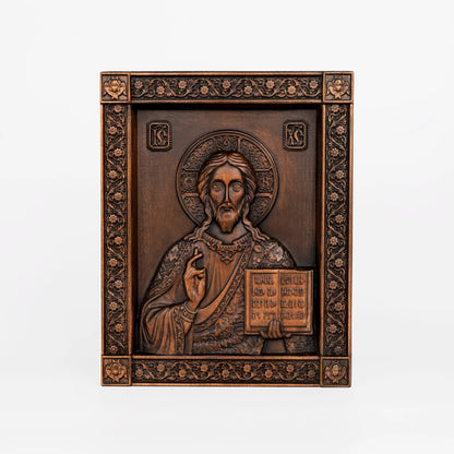 Orthodox Jesus statue wood carving plaque Catholic religious figures church wall hanging ornaments Christian Jesus statue