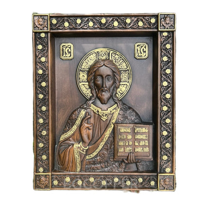 Orthodox Jesus statue wood carving plaque Catholic religious figures church wall hanging ornaments Christian Jesus statue
