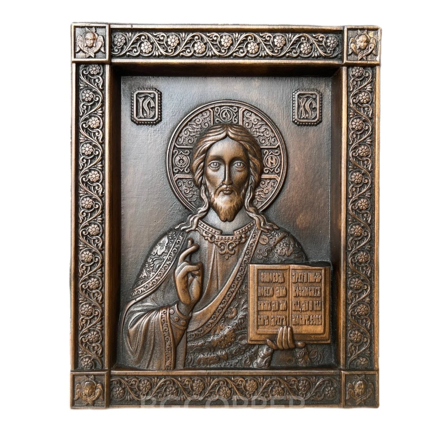 Orthodox Jesus statue wood carving plaque Catholic religious figures church wall hanging ornaments Christian Jesus statue