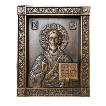 Orthodox Jesus statue wood carving plaque Catholic religious figures church wall hanging ornaments Christian Jesus statue