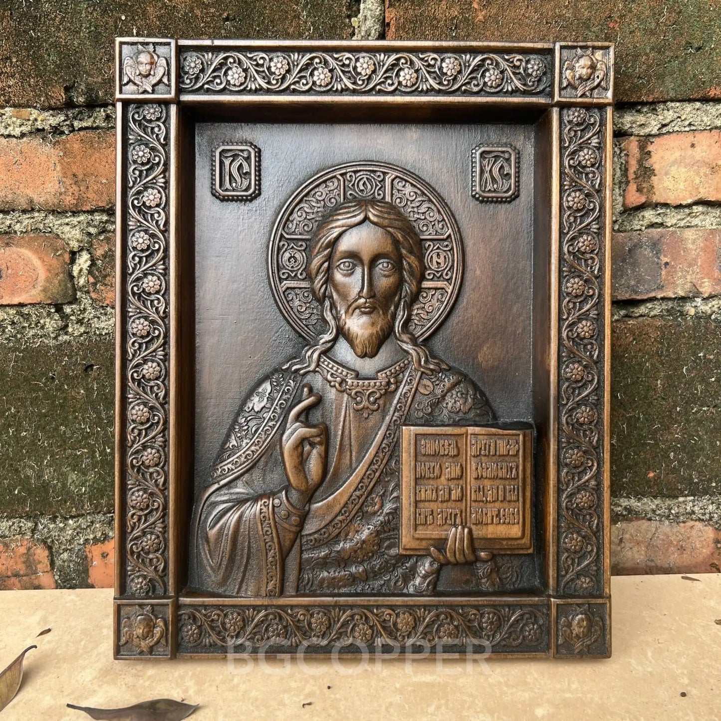 Orthodox jesus icon wood carving plaque catholic home church wall hanging christian christmas decoration gift jesus statue