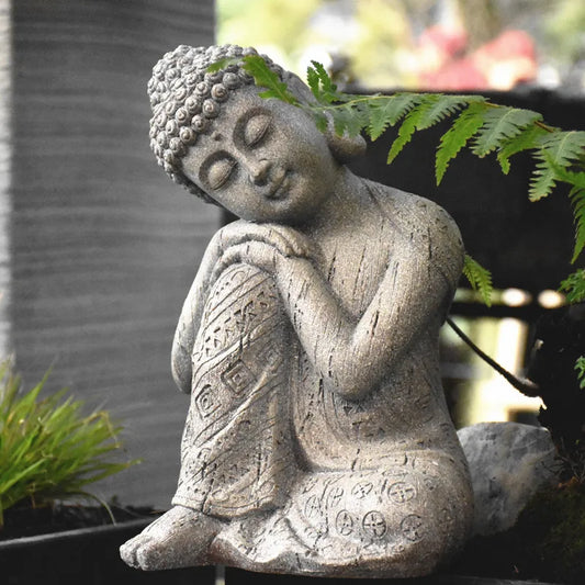 Outdoor Fengshui Zen Buddha Statue Resin Ornament Thailand Garden Sculpture Crafts Courtyard Villa Balcony Figurines Decoration