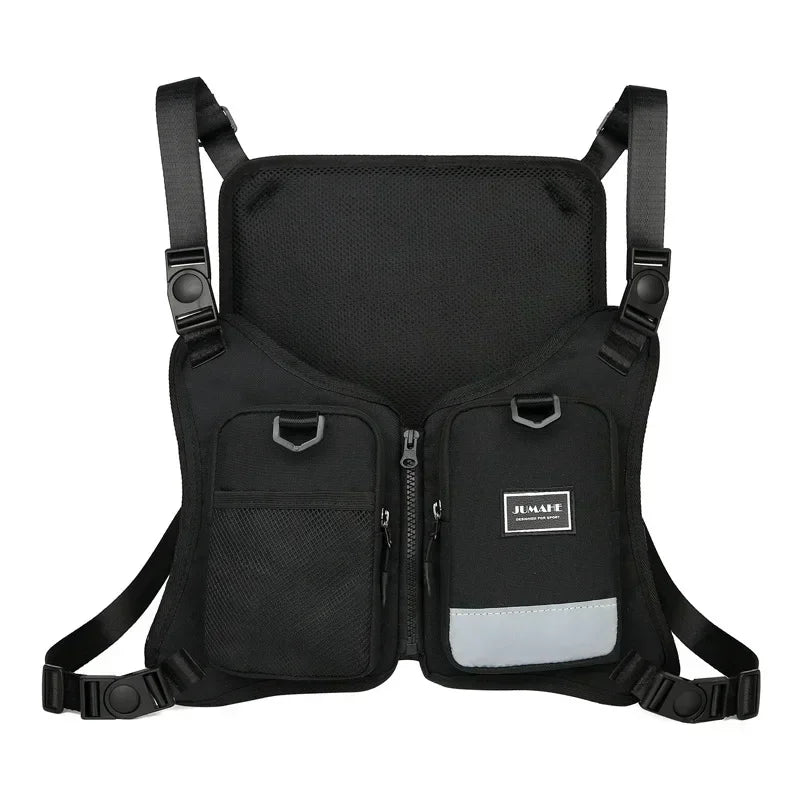 Outdoor Reflective Tactical Bag Men Hip Top Military Vest Hop Vest Protective Sports Cycling Fishing Vest Fitness Chest Function