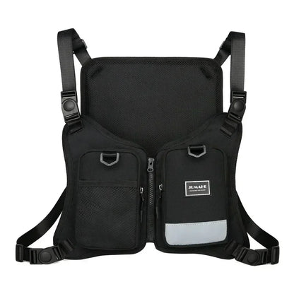 Outdoor Reflective Tactical Bag Men Hip Top Military Vest Hop Vest Protective Sports Cycling Fishing Vest Fitness Chest Function