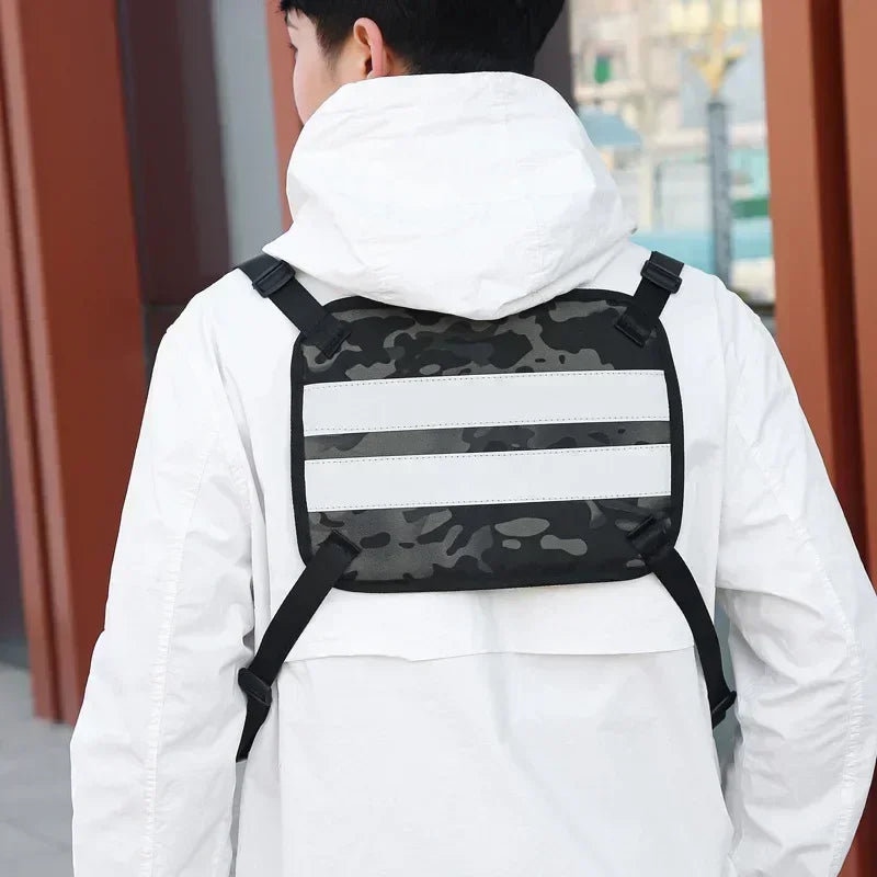 Outdoor Reflective Tactical Bag Men Hip Top Military Vest Hop Vest Protective Sports Cycling Fishing Vest Fitness Chest Function