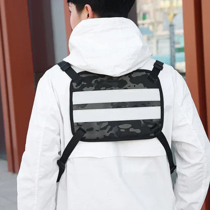 Outdoor Reflective Tactical Bag Men Hip Top Military Vest Hop Vest Protective Sports Cycling Fishing Vest Fitness Chest Function