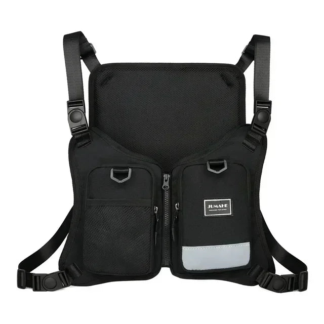 Outdoor Reflective Tactical Bag Men Hip Top Military Vest Hop Vest Protective Sports Cycling Fishing Vest Fitness Chest Function