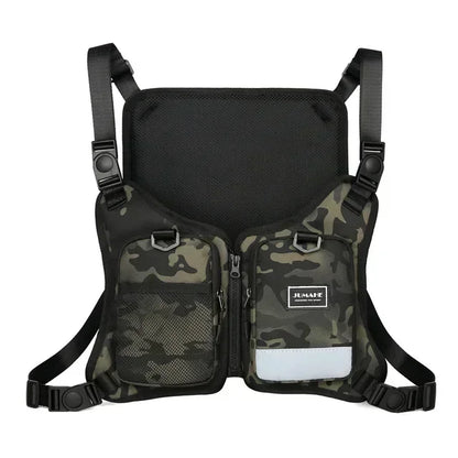 Outdoor Reflective Tactical Bag Men Hip Top Military Vest Hop Vest Protective Sports Cycling Fishing Vest Fitness Chest Function