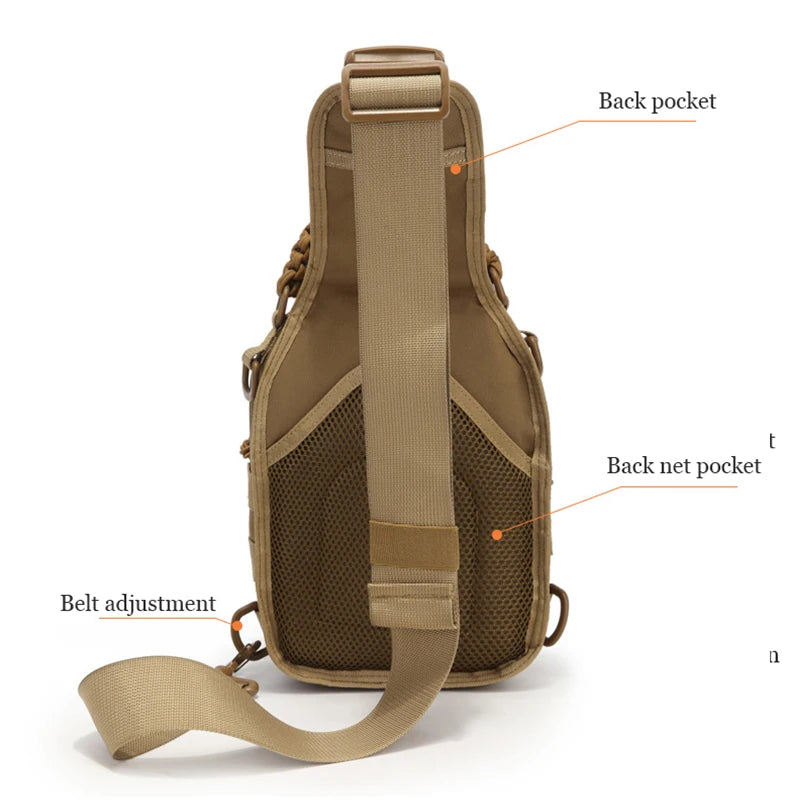 Outdoor Shoulder Bag 900d Oxford Men's Outdoor crossbody Bag Camping, hiking, fishing, hiking