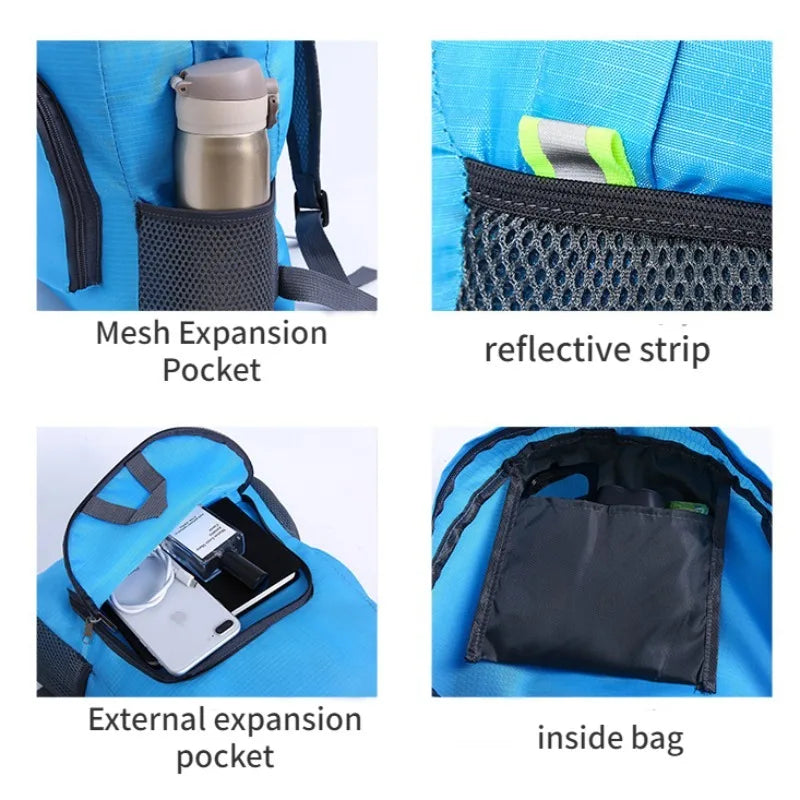 Outdoor Sports Mountaineering Leisure Backpack Foldable Travel Bag for Men and Women Same Style Bag Waterproof Travel Rucksack