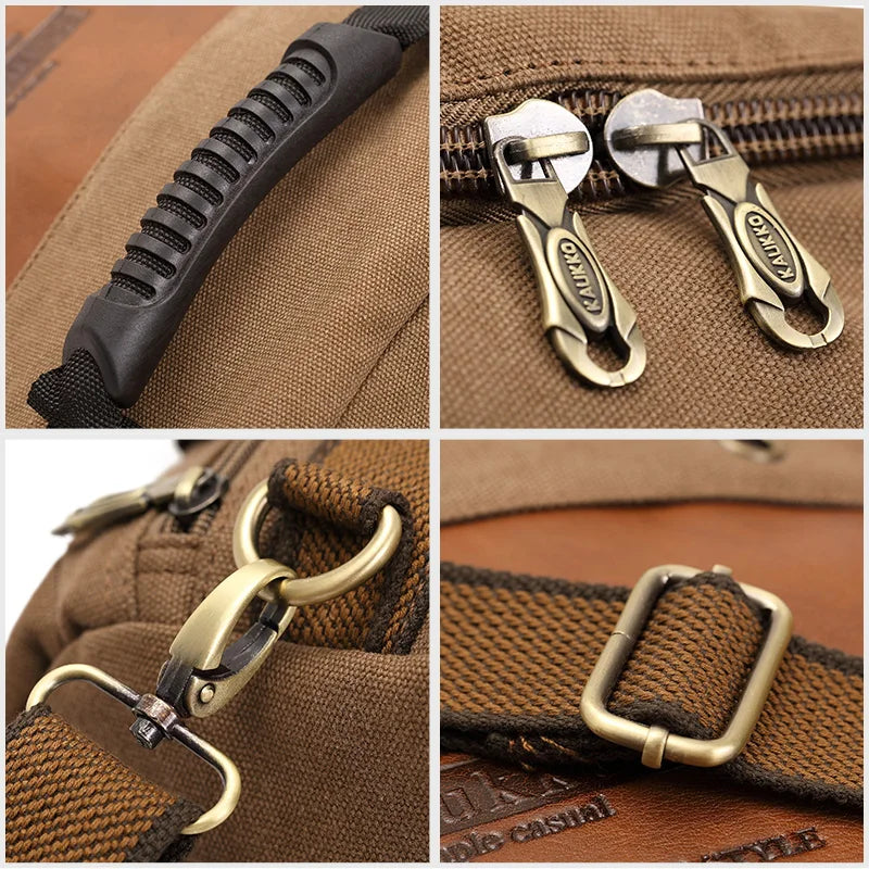Outdoor Travel Men Backpack Hiking Camping Canvas Rucksack Large Travel Men' Backpack Laptop Retro Canvas Messenger Bags