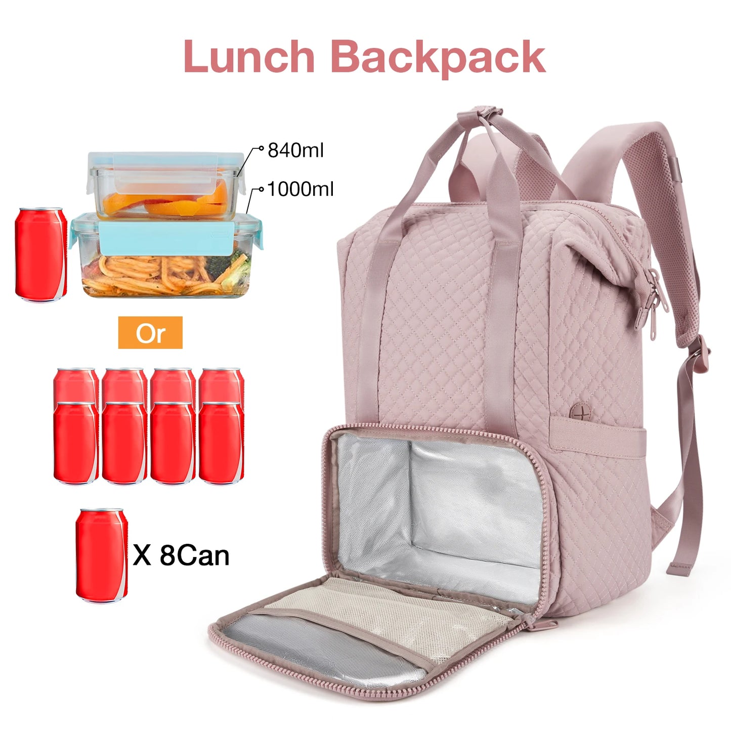 Outdoor Travel Picnic Backpack Family BAGSMART Refrigerator Portable Fresh Food Backpack Insulated Cool Bag for Meal Backpacks
