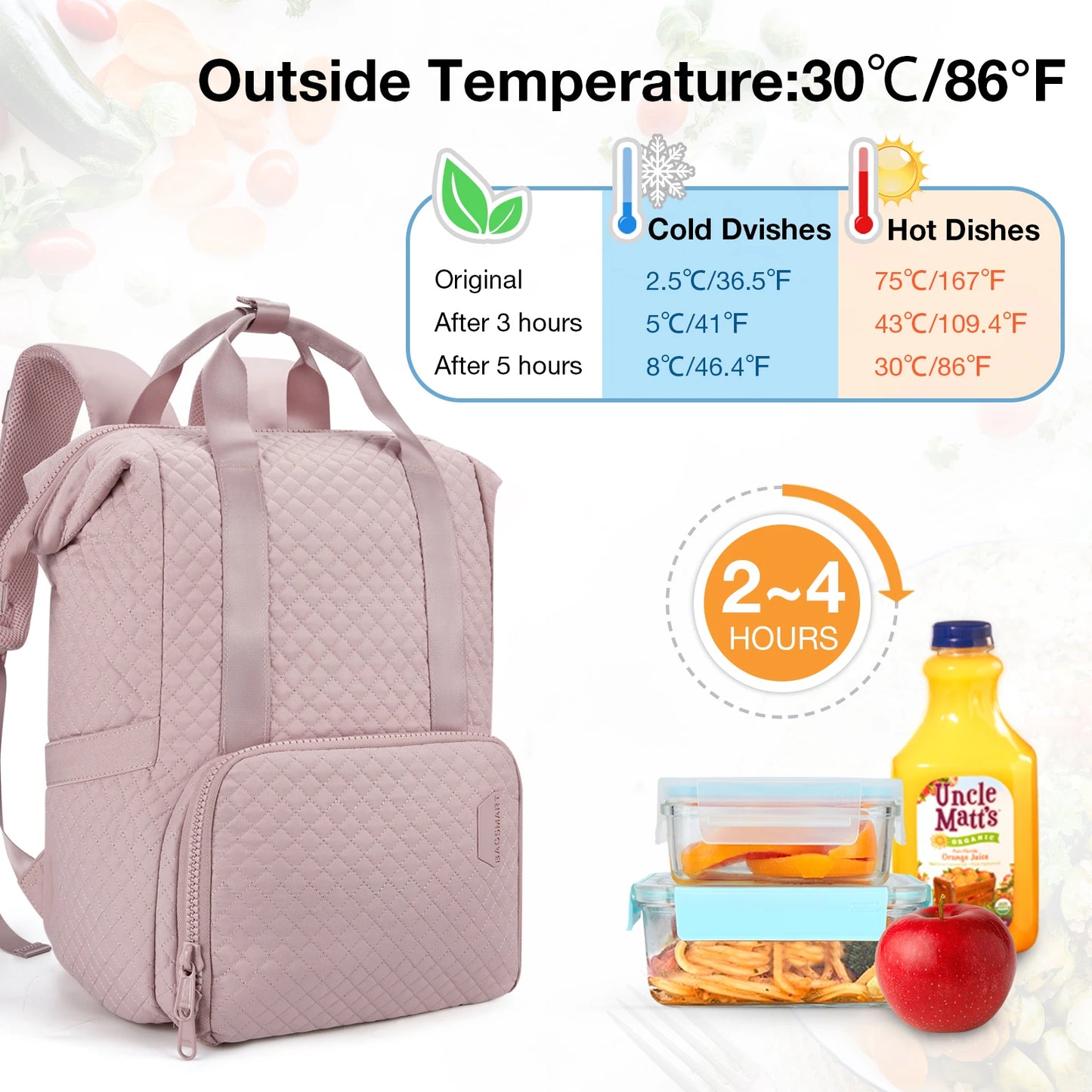 Outdoor Travel Picnic Backpack Family BAGSMART Refrigerator Portable Fresh Food Backpack Insulated Cool Bag for Meal Backpacks